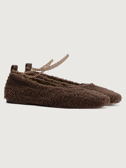Carbon38 | Augusta Teddy Ballet Flat - Chocolate