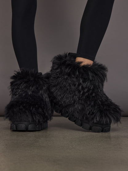 Carbon38 | Sofie Faux Fur Snowboot Low - Black