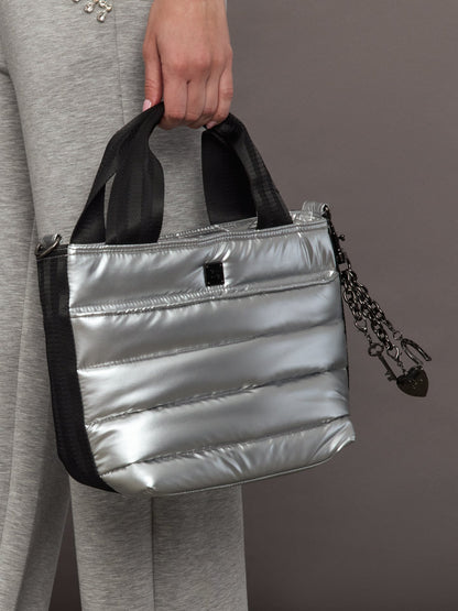 Carbon38 | Escapade Tote - Pearl Silver and Houndstooth/ Black/Black Web