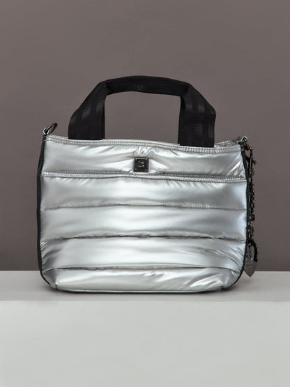 Carbon38 | Escapade Tote - Pearl Silver and Houndstooth/ Black/Black Web