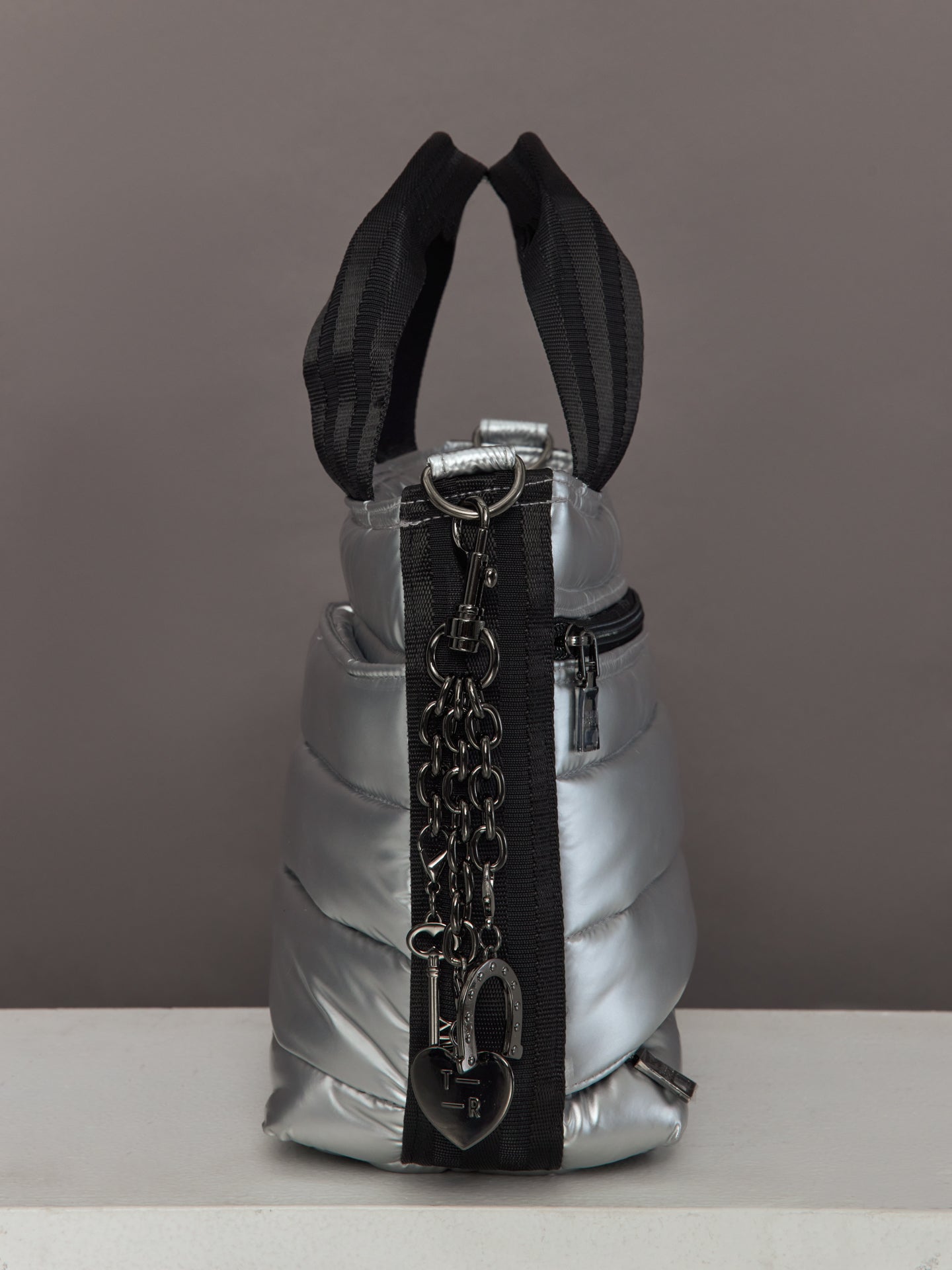 Carbon38 | Escapade Tote - Pearl Silver and Houndstooth/ Black/Black Web