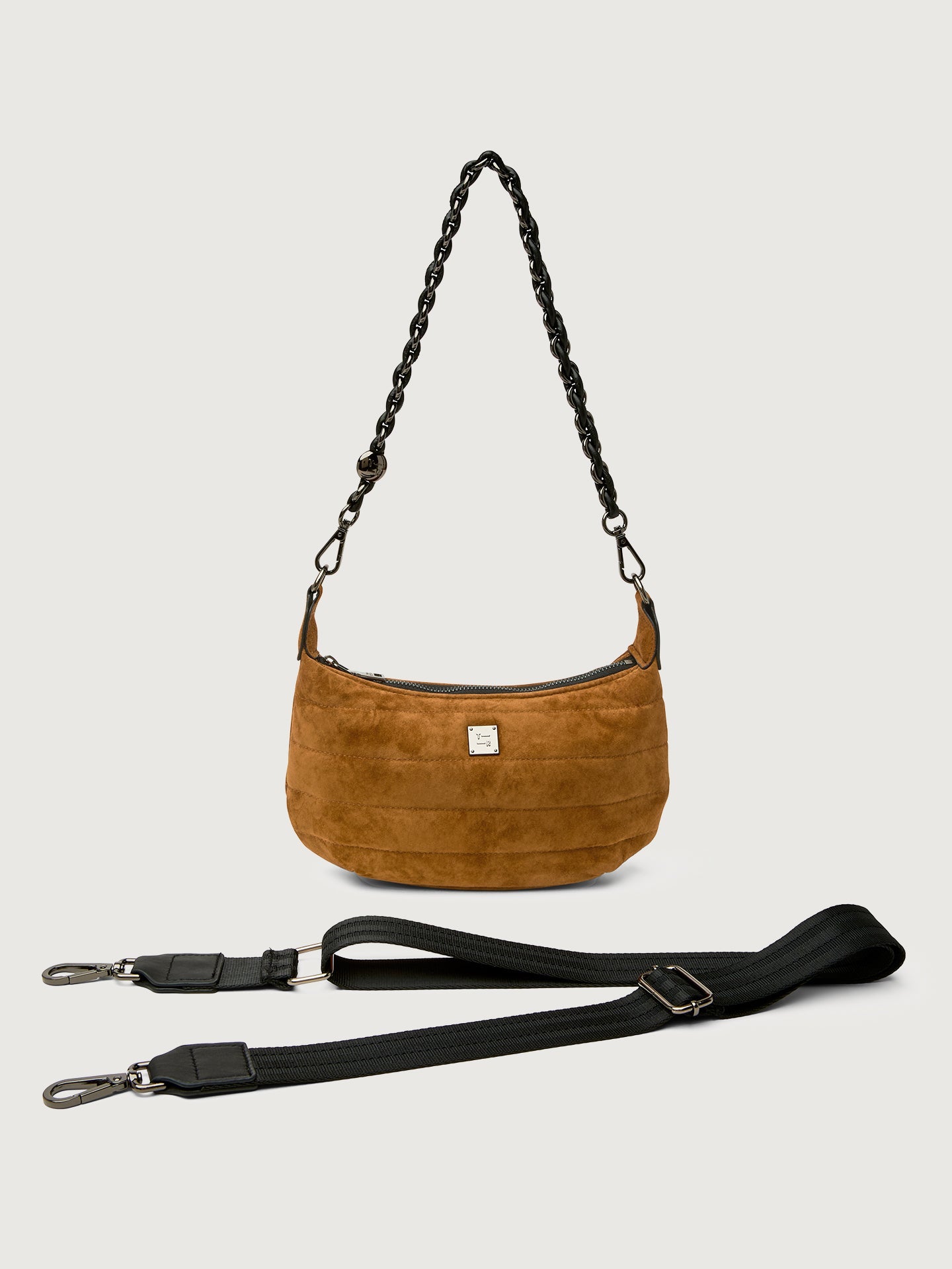 Carbon38 | Mini Moon - Golden Suede/ Gunmetal Hardware/Black/Black Web
