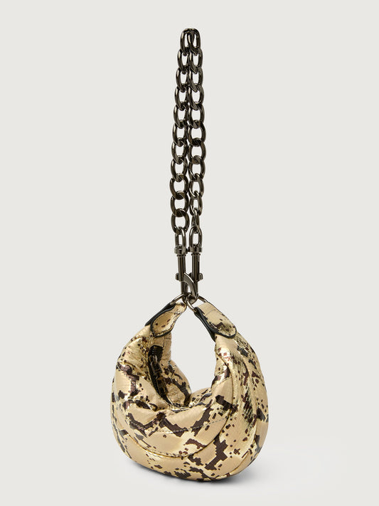 Carbon38 | Tiny Dancer - Python Luxe Black/Black web Gunmetal Hardware