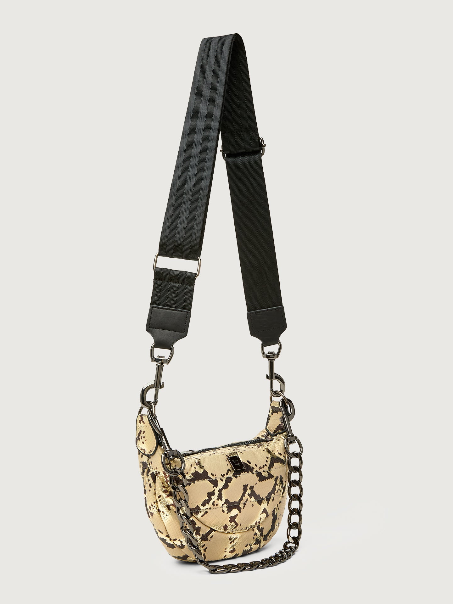 Carbon38 | Tiny Dancer - Python Luxe Black/Black web Gunmetal Hardware