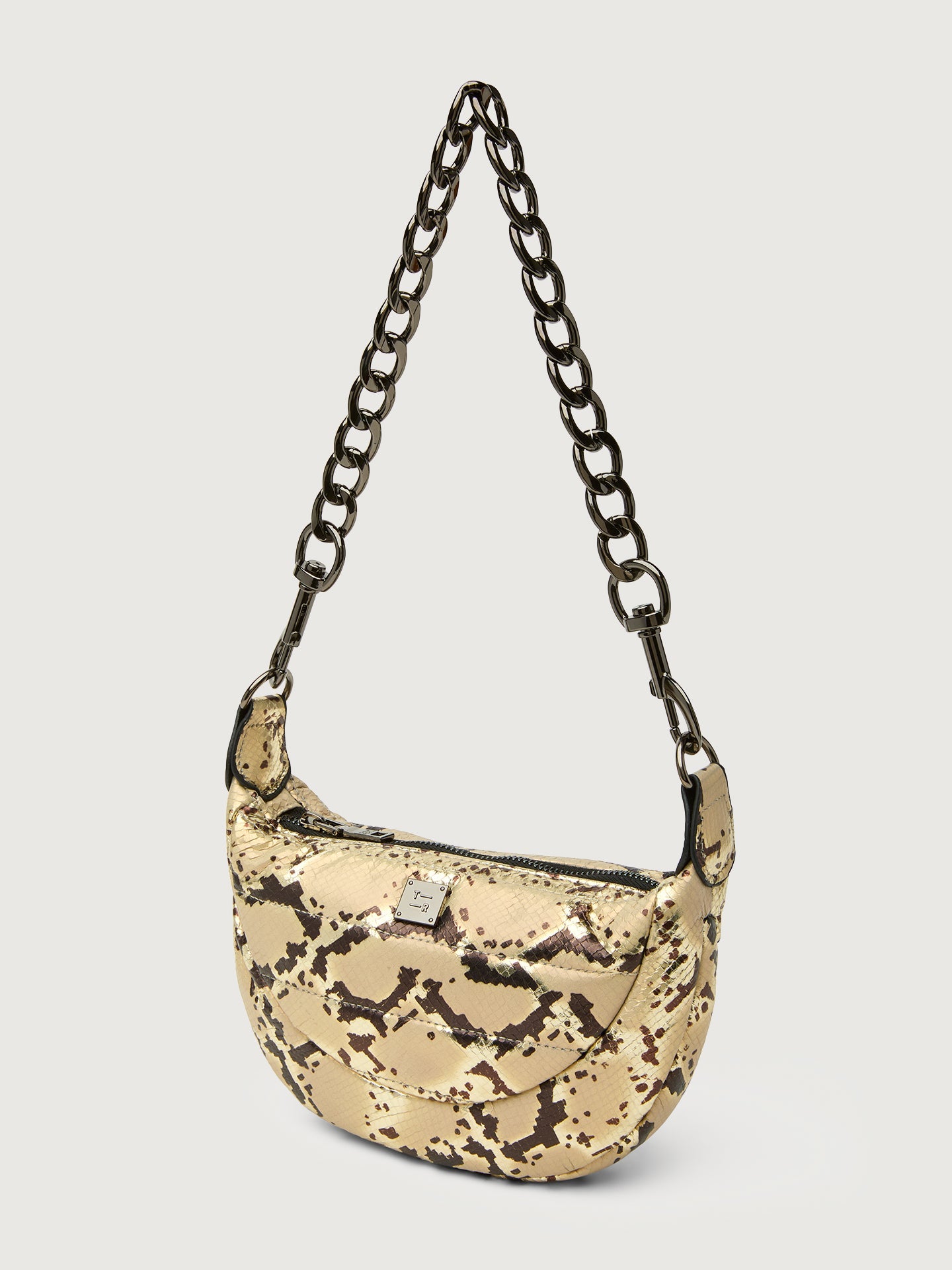 Carbon38 | Tiny Dancer - Python Luxe Black/Black web Gunmetal Hardware
