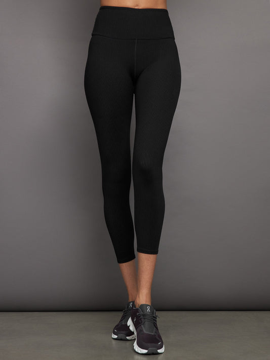 Carbon38 | Ribbed 7/8 Legging - Black