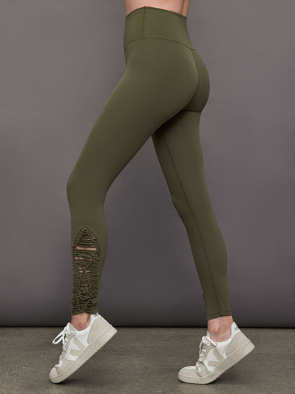 Carbon38 | Crochet Legging in Melt - Olive