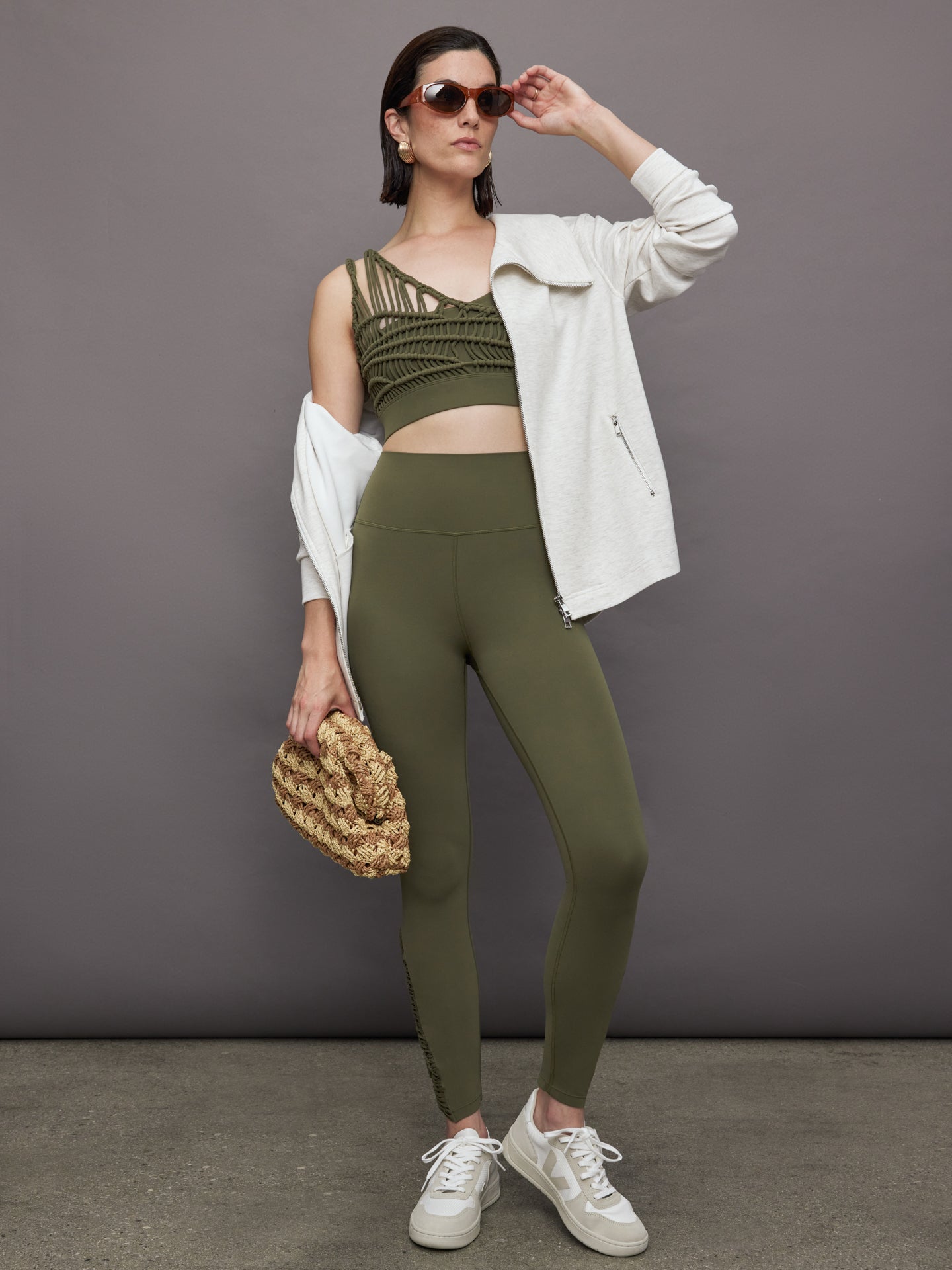 Carbon38 | Crochet Legging in Melt - Olive