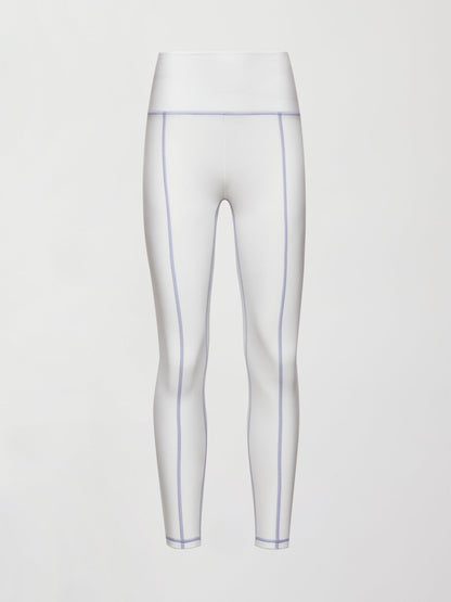 Carbon38 | High Rise Fleece Back Seam Legging - White