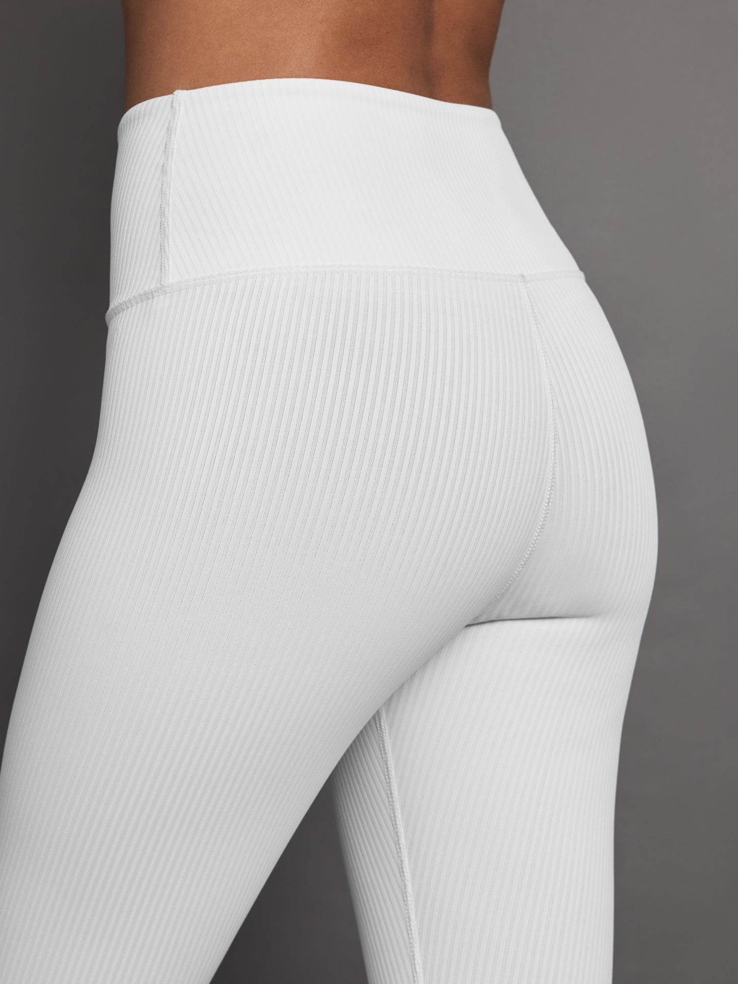 Carbon38 | Ribbed 7/8 Legging in White