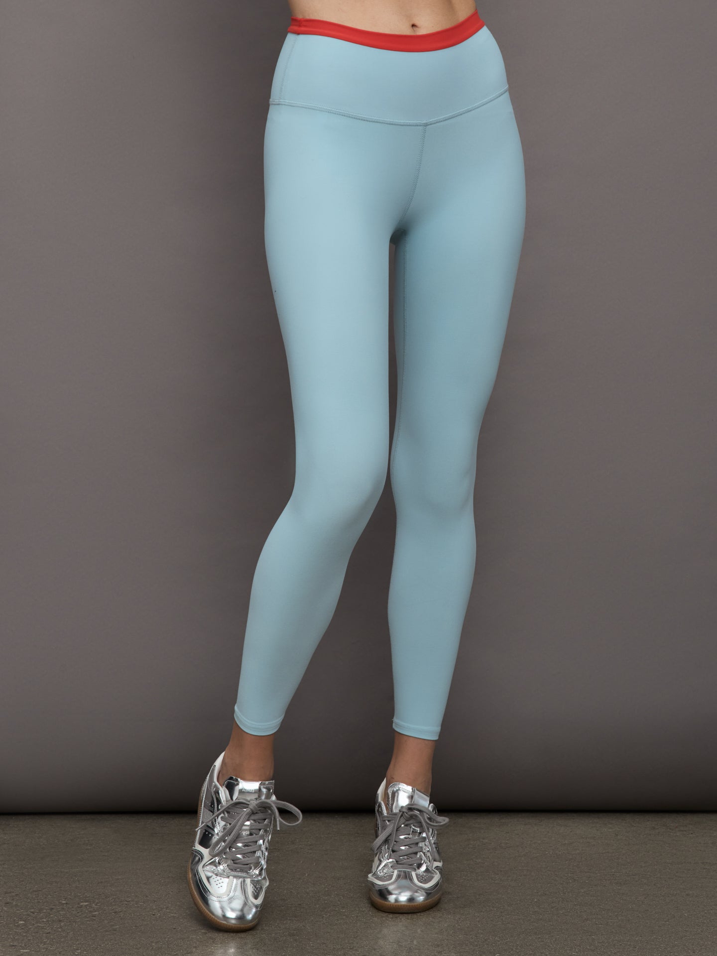 Carbon38 | Contrast Waistband Legging in Melt - Sky Blue/ BitterSweet