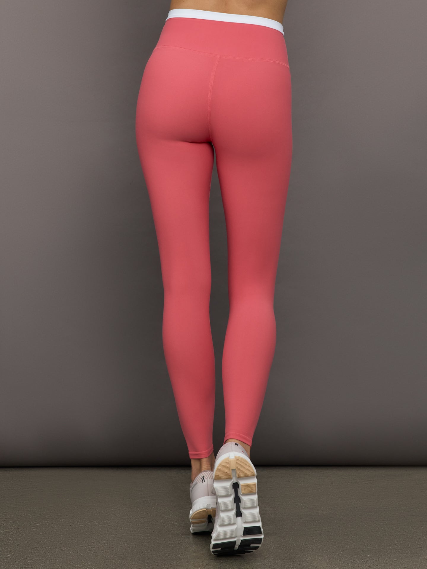 Carbon38 | Contrast Waistband Legging in Melt - Rosewood / White
