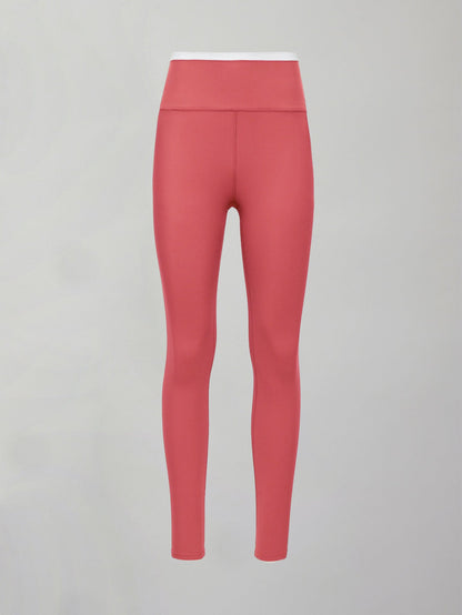 Carbon38 | Contrast Waistband Legging in Melt - Rosewood / White