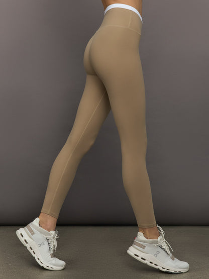 Carbon38 | Contrast Waistband Legging in Melt - Chinchilla / White