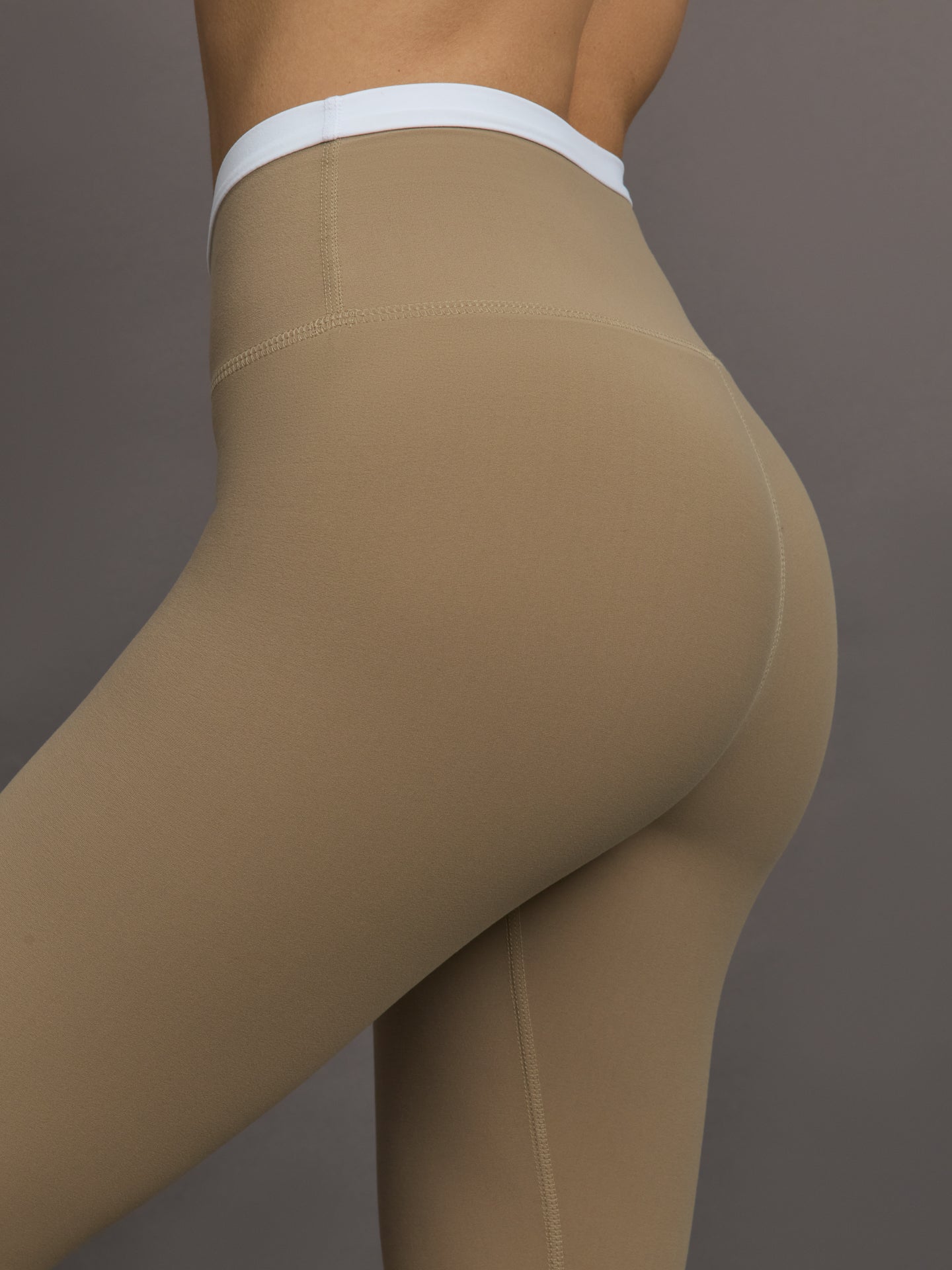 Carbon38 | Contrast Waistband Legging in Melt - Chinchilla / White