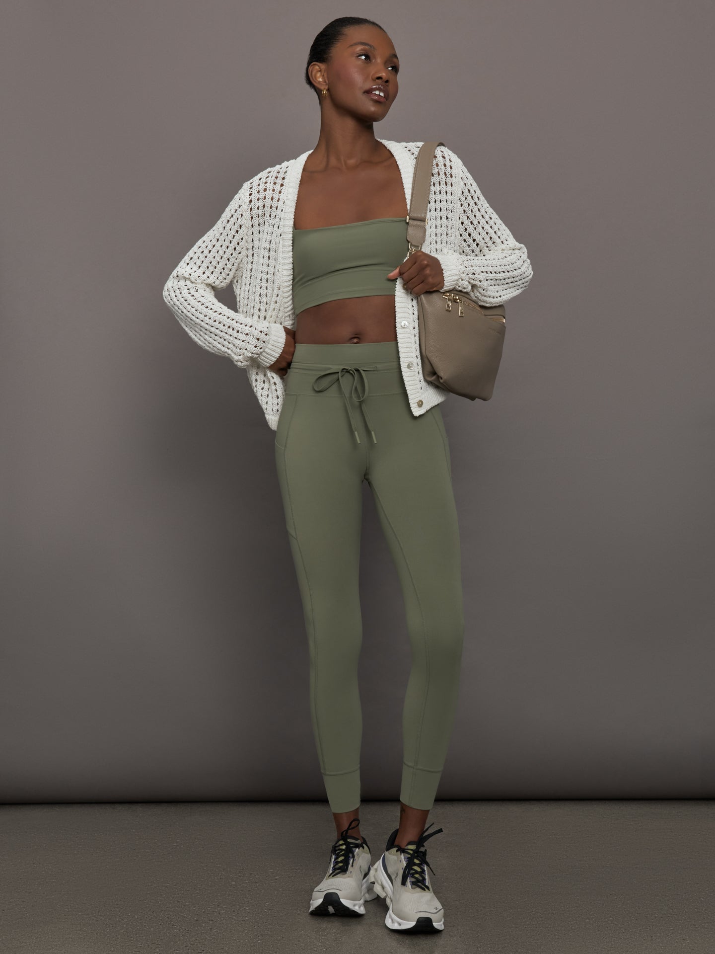 Carbon38 | High Rise Sport Pocket Legging in Melt - Moss