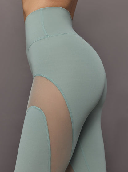Carbon38 | Sheer Spliced Legging in Melt - Sage