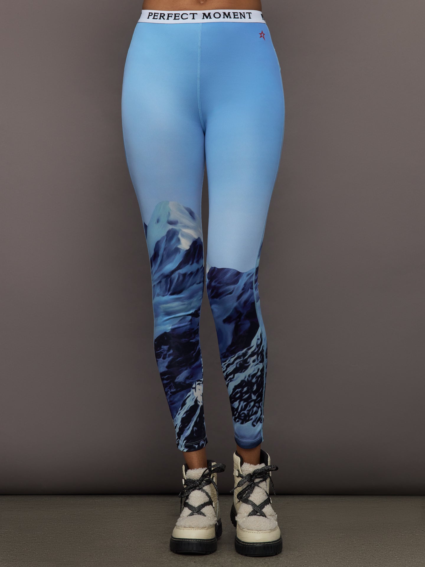 Carbon38 | Printed Base Layer Leggings - Ski Lift Blue