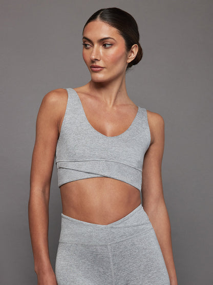 Carbon38 | Wrap Bra in Heather Melt - Silver Heather