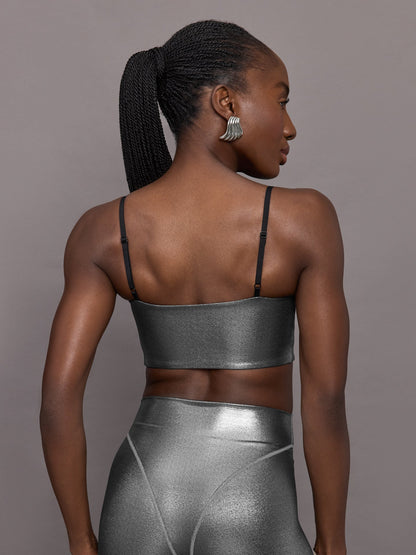 Carbon38 | Liquid Metallic Scoop Bra - Metallic Silver