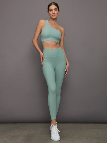 Carbon38 | One Shoulder Convertible Bra Top in Melt - Granite Green