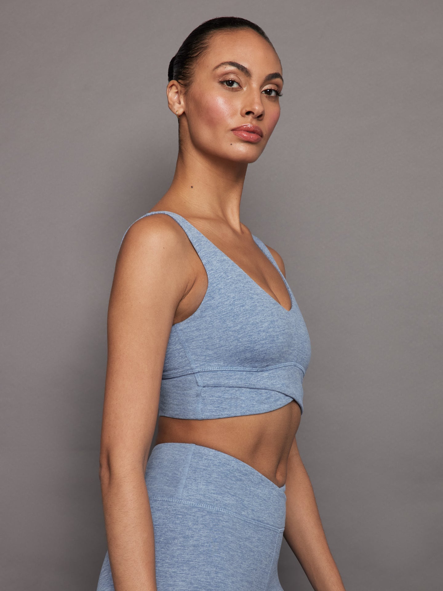 Carbon38 | Wrap Bra in Heather Melt - Quiet Harbor
