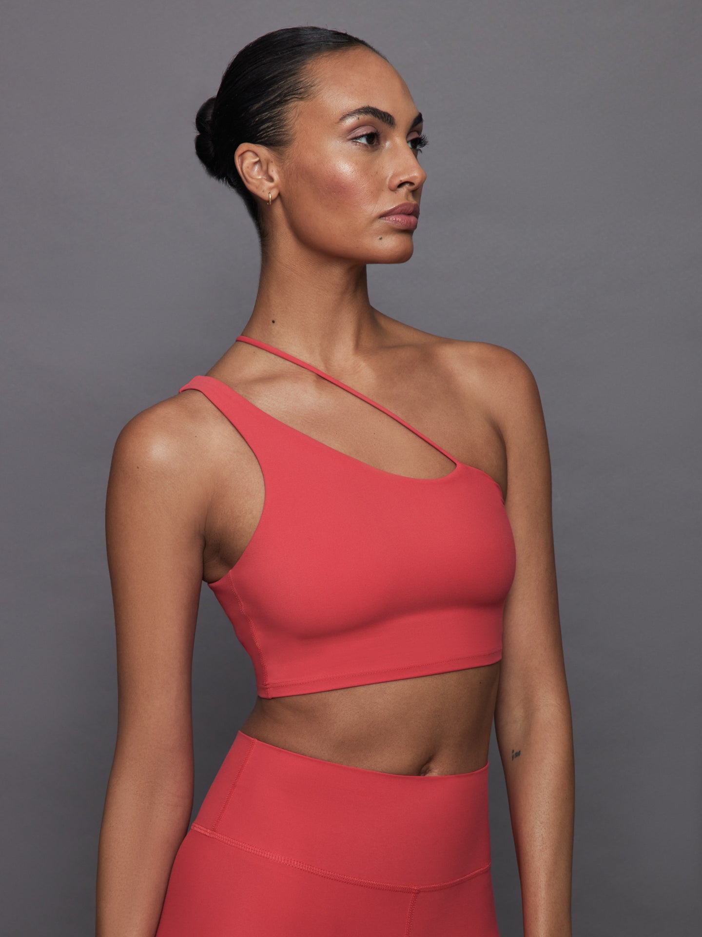 Carbon38 | One Shoulder Convertible Bra Top in Melt - Tomato