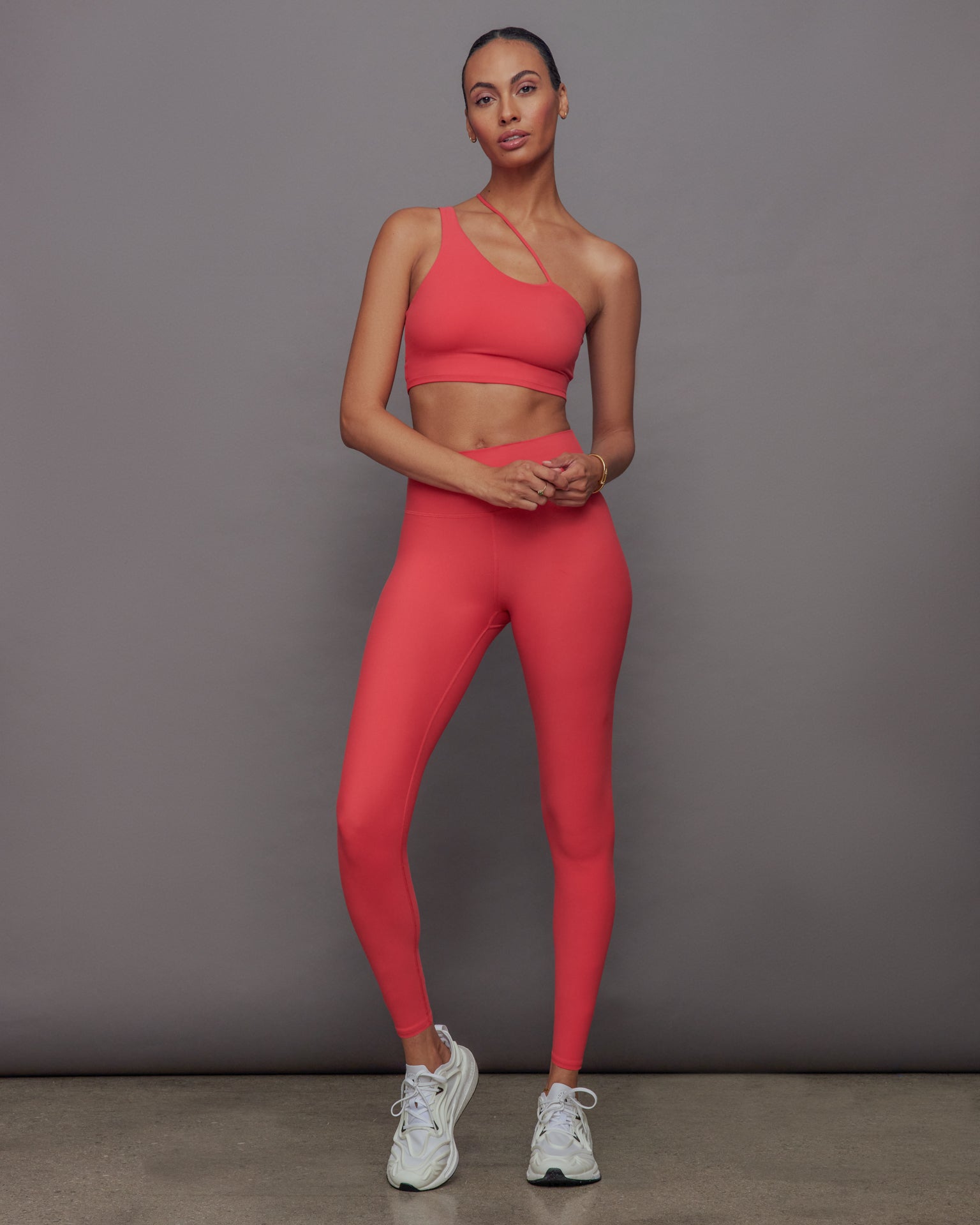 Carbon38 | One Shoulder Convertible Bra Top in Melt - Tomato