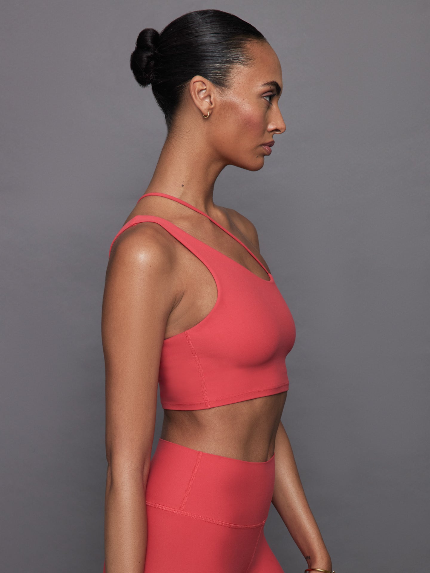 Carbon38 | One Shoulder Convertible Bra Top in Melt - Tomato