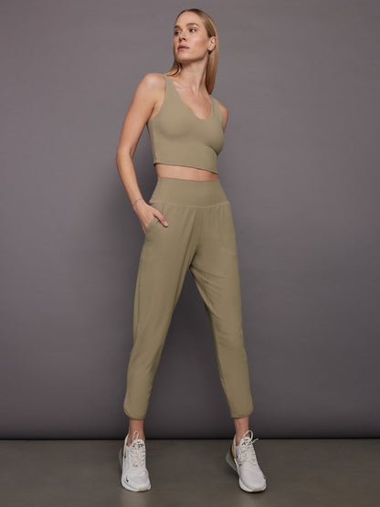 Carbon38 | V-Neck Longline Bra - Silversage