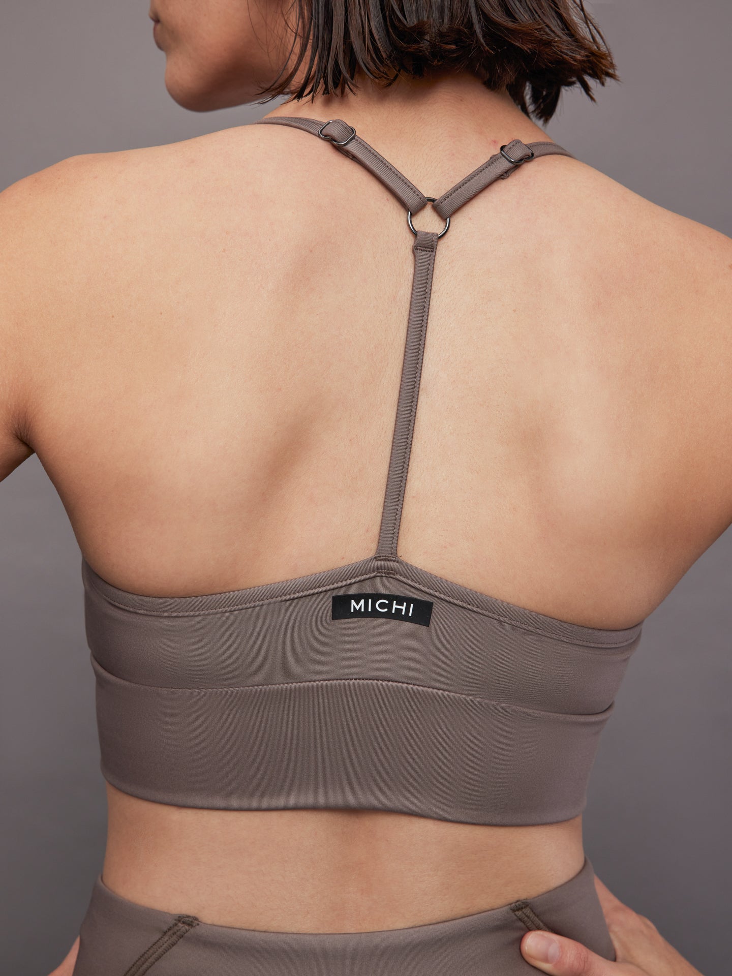 Carbon38 | Palma Gloss Longline Bra - Bronzed Pewter