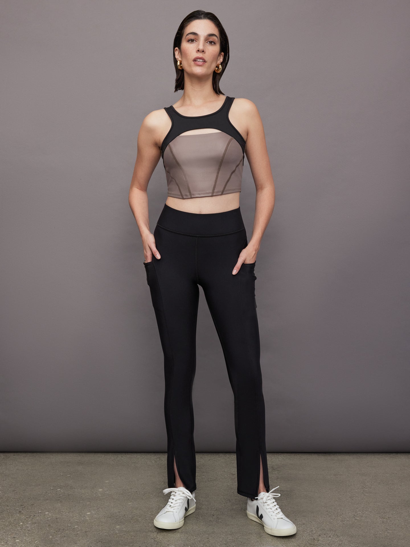 Carbon38 | Fusion Gloss Bustier - Bronzed Pewter/ Black