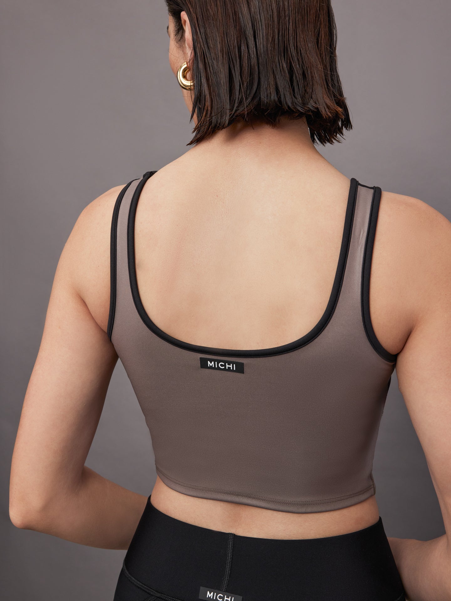 Carbon38 | Fusion Gloss Bustier - Bronzed Pewter/ Black