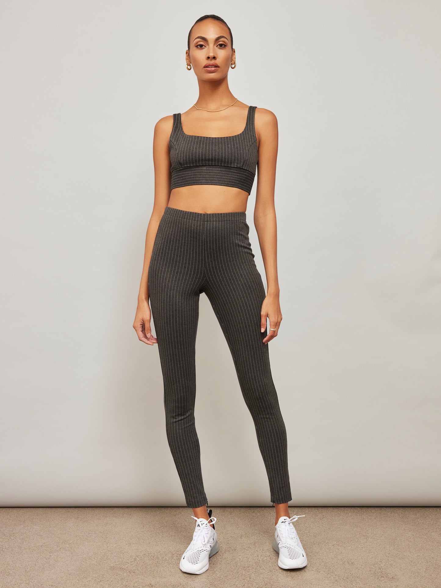 Carbon38 | Pinstripe Bra - Charcoal