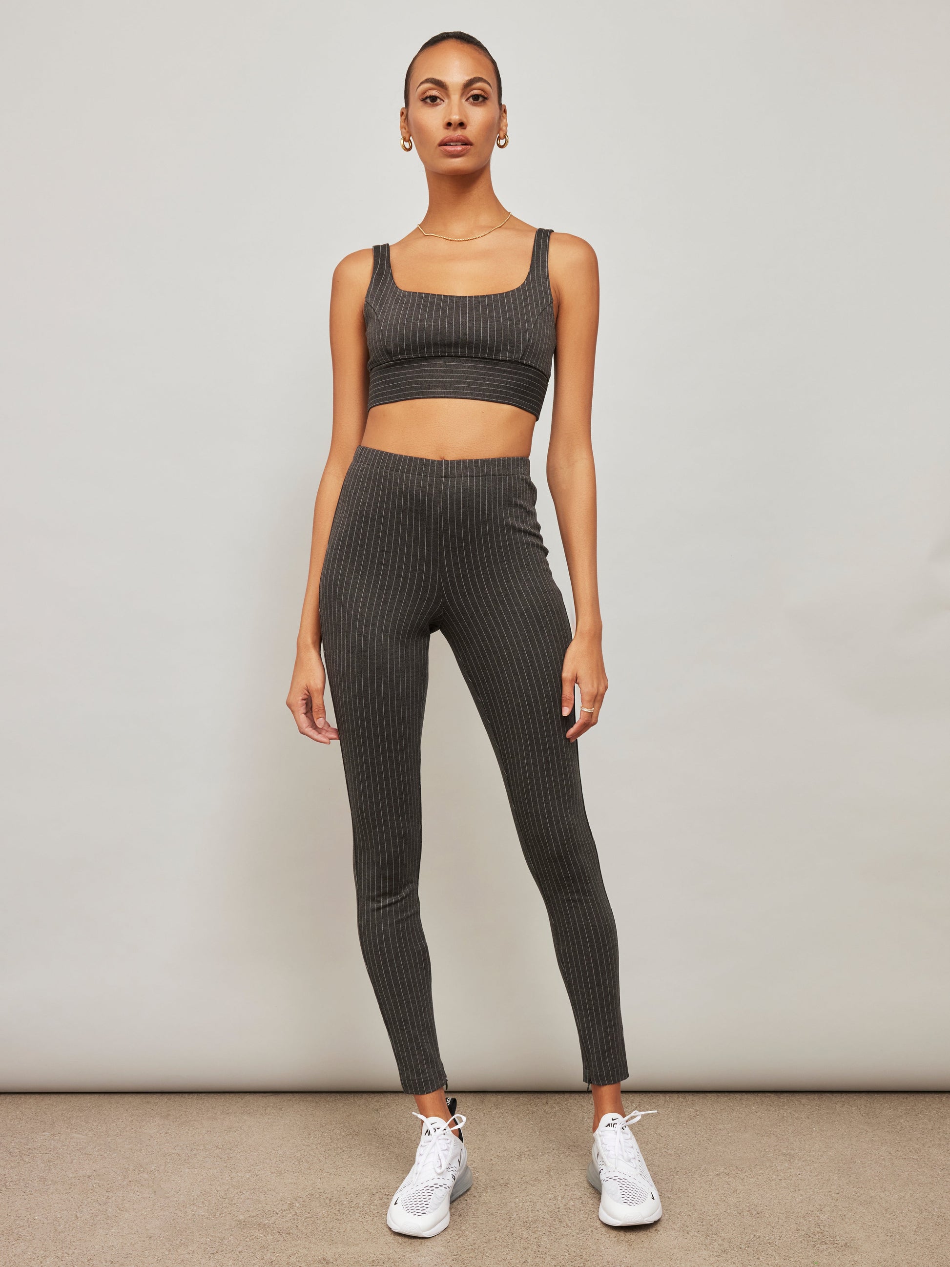 Carbon38 | Pinstripe Bra - Charcoal