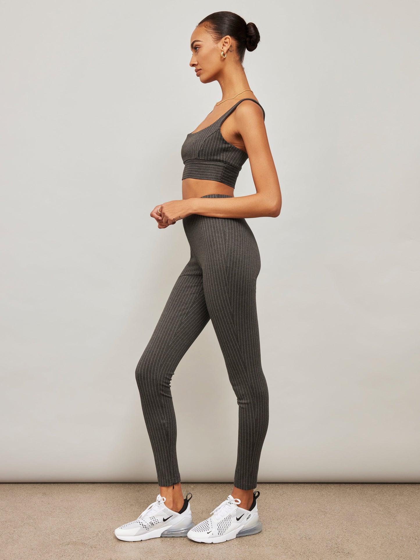 Carbon38 | Pinstripe Bra - Charcoal