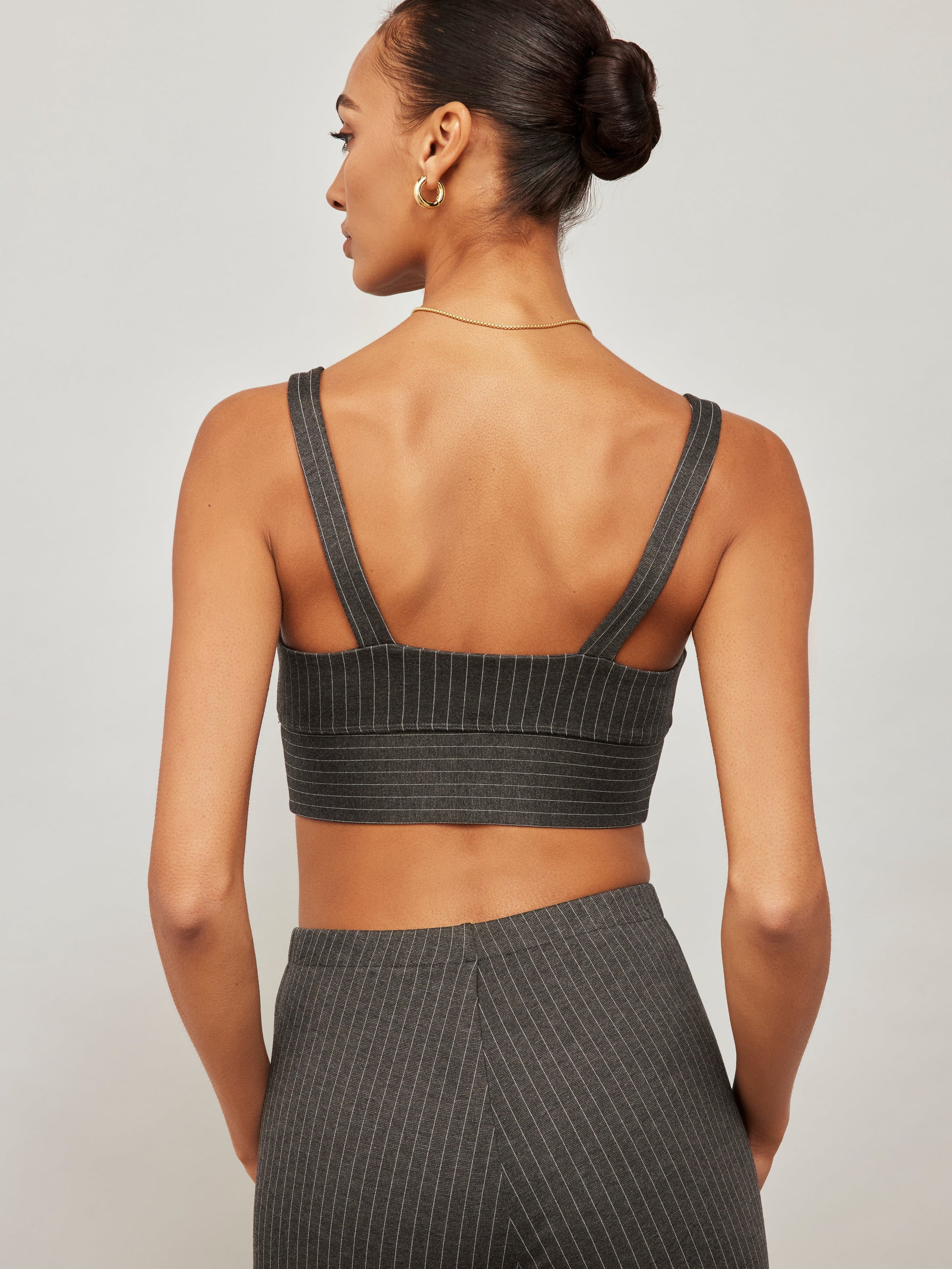Carbon38 | Pinstripe Bra - Charcoal