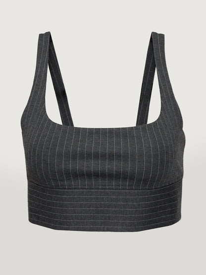 Carbon38 | Pinstripe Bra - Charcoal