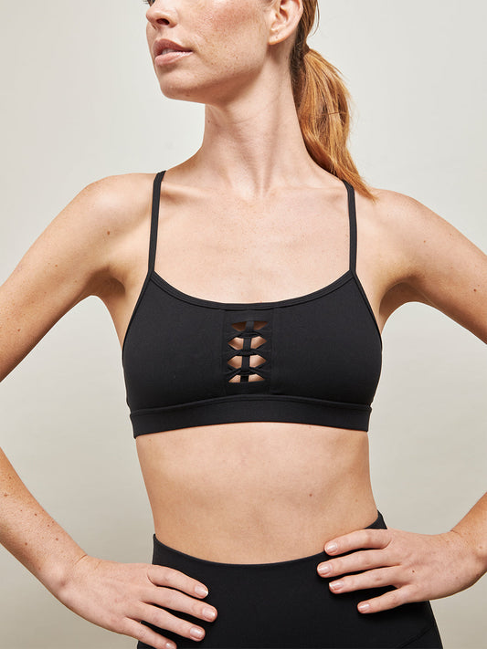 Carbon38 | Crochet Melt Bra - Black
