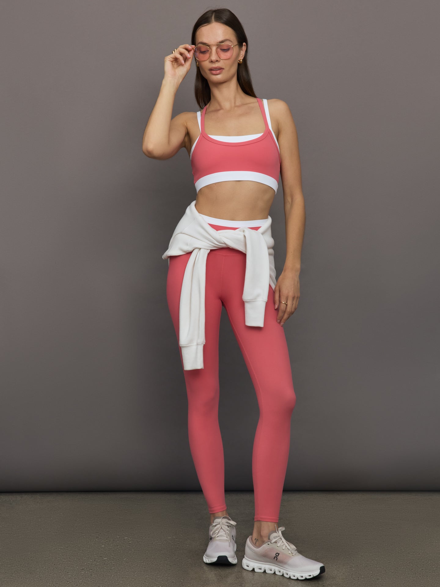 Carbon38 | Double Layered Contrast Bra in Melt - Rosewood / White