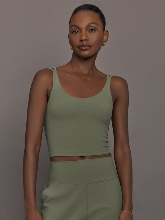 Carbon38 | V-Neck Tank in Melt - Moss