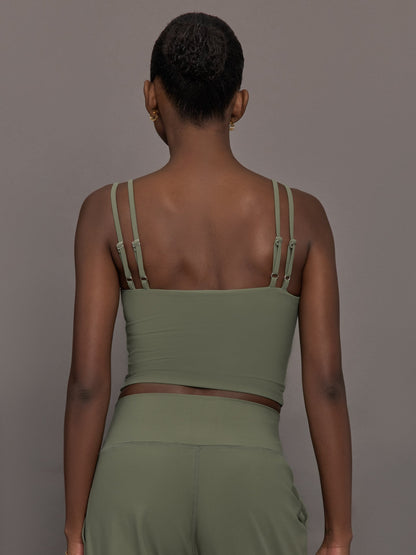 Carbon38 | V-Neck Tank in Melt - Moss