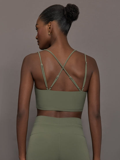 Carbon38 | Strappy Bra in Melt - Moss