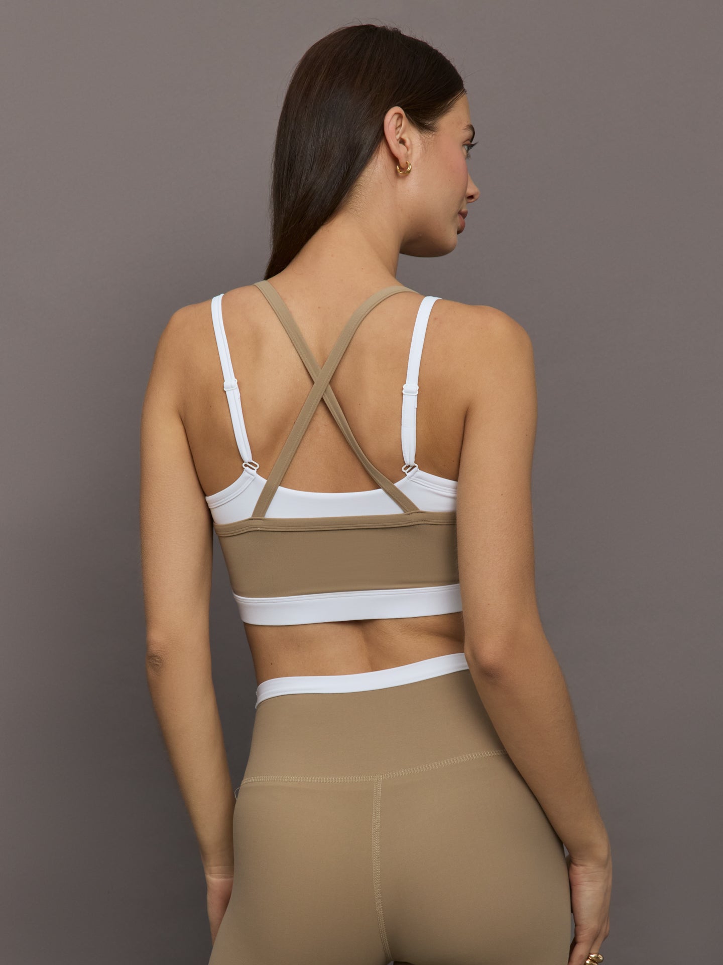 Carbon38 | Double Layered Contrast Bra in Melt - Chinchilla / White
