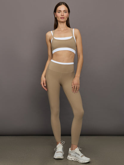 Carbon38 | Double Layered Contrast Bra in Melt - Chinchilla / White