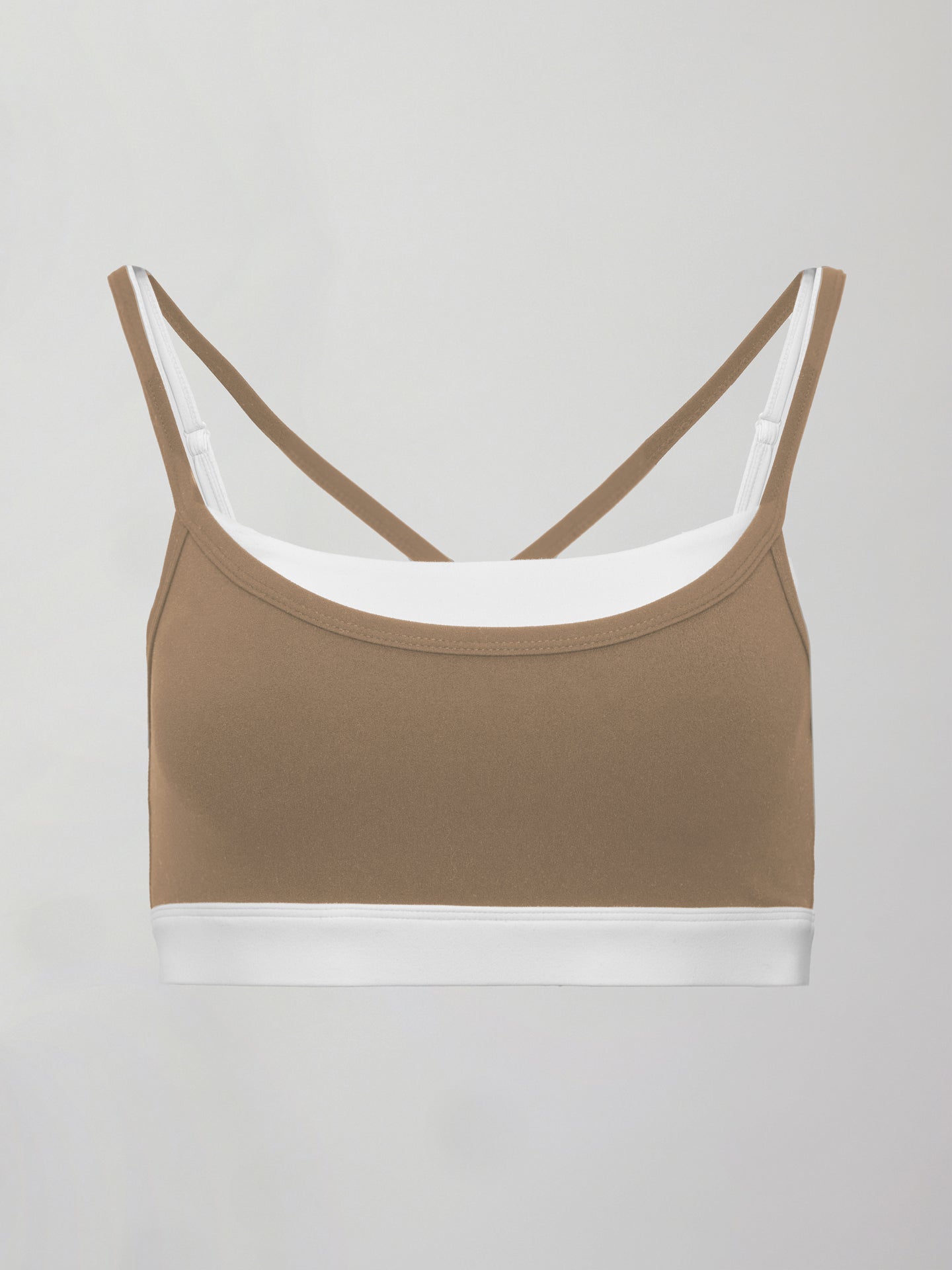 Carbon38 | Double Layered Contrast Bra in Melt - Chinchilla / White
