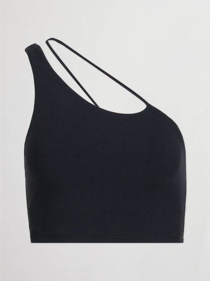 Carbon38 | One Shoulder Convertible Bra Top in Melt - Black