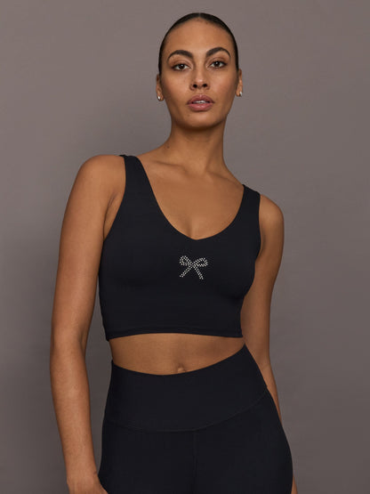 Carbon38 | Rhinestone Bow Bra in Melt - Black