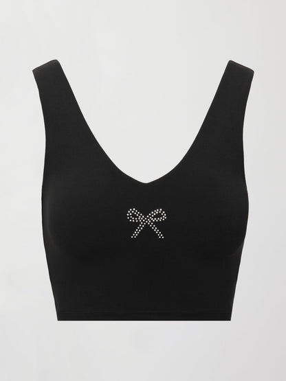 Carbon38 | Rhinestone Bow Bra in Melt - Black