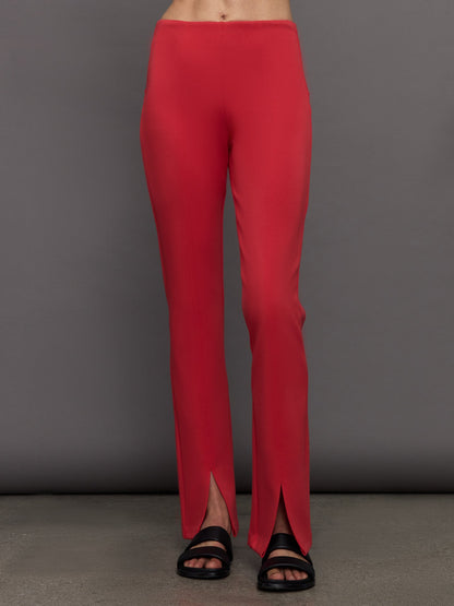 Carbon38 | Split Leg Pant in Scuba - Tomato